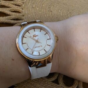Lacoste White and Rose Gold Women's Watch